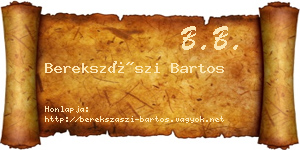 Berekszászi Bartos névjegykártya